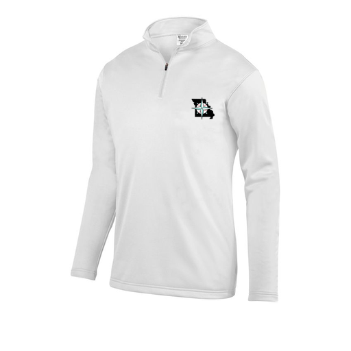 [FOLQFFWH-AS-LOGO3] Decker Men's FlexFleece 1/4 Zip (Adult S, White, Logo 3)