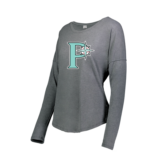 [FTLCUBGY-FAXS-LOGO1] Decker Women's Tri-Blend T-Shirt - Long Sleeve (Female Adult XS, Gray, Logo 1)
